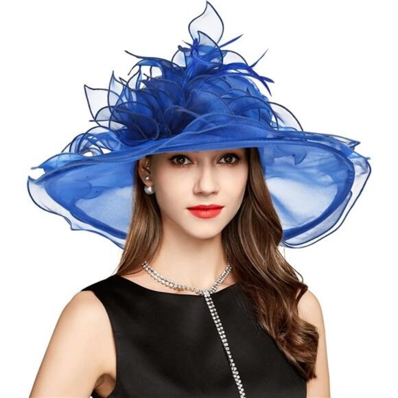 Accessories - Classy Sun Hat for Women Ladies S10-3700-royal Blue